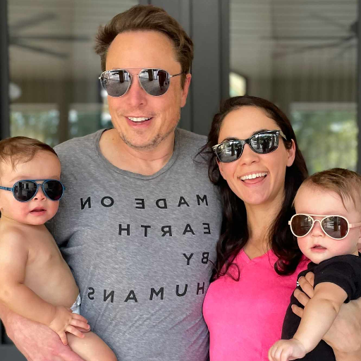 Elon Musk and Shivon Zilis with their twins Strider and Azure